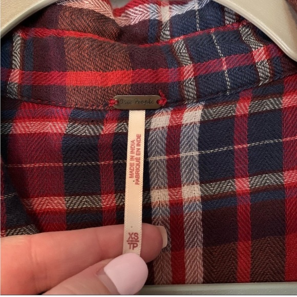 Free People Embroidered Magical Plaid Buttondown Top - Picture 9 of 11